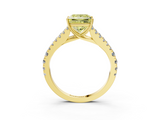 Yellow gold Fancy Yellow Princess  Cut Split Shank Pave Diamond Engagement Ring with Four-Prong Setting_3