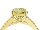 Yellow gold Fancy Yellow Princess  Cut Split Shank Pave Diamond Engagement Ring with Four-Prong Setting_4
