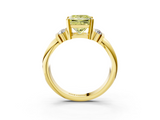 Yellow gold Fancy Yellow Princess  Cut Three-Stone Channel Set Ring with Bar Prongs_3