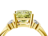 Yellow gold Fancy Yellow Princess  Cut Three-Stone Channel Set Ring with Bar Prongs_4