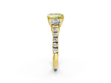 Yellow gold Fancy Yellow Princess  Cut Three-Stone Diamond Pave Band with Prong Setting_19