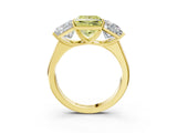 Yellow gold Fancy Yellow Princess Cut Three-Stone Diamond Ring with Prong Setting on a Classic Band_15
