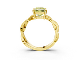 Yellow gold Fancy Yellow Princess  Cut Twisted Pavé Band Solitaire Ring with Four-Prong Setting_3