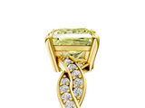 Yellow gold Fancy Yellow Princess  Cut Twisted Pavé Band Solitaire Ring with Four-Prong Setting_5