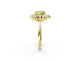 Yellow gold Fancy Yellow Princess  Diamond Cluster Halo Ring with Solitaire Band and Four-Prong Setting_2