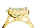Yellow gold Fancy Yellow Princess  Diamond Cluster Halo Solitaire with Four-Prong Setting_22