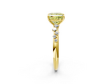 Yellow gold Fancy Yellow Princess  Diamond Cluster Prong-Set Solitaire Ring_2
