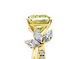 Yellow gold Fancy Yellow Princess  Diamond Floral Vine Solitaire Engagement Ring_5