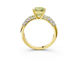 Yellow gold Fancy Yellow Princess  Diamond Pavé Band Solitaire Ring with Four-Prong Setting_32