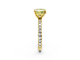 Yellow gold Fancy Yellow Princess  Diamond Pavé Band Solitaire with Four-Prong Setting_2