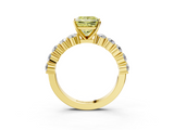 Yellow gold Fancy Yellow Princess  Diamond Pavé Band Solitaire with Four-Prong Setting_3