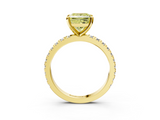 Yellow gold Fancy Yellow Princess  Diamond Pavé Band Solitaire with Four-Prong Setting_3