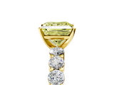 Yellow gold Fancy Yellow Princess  Diamond Pavé Band Solitaire with Four-Prong Setting_5