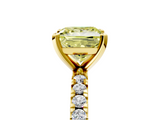 Yellow gold Fancy Yellow Princess  Diamond Pavé Band Solitaire with Four-Prong Setting_5