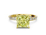 Yellow gold Fancy Yellow Princess  Diamond Pavé Band with Six-Prong Setting_31