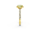 Yellow gold Fancy Yellow Princess  Diamond Pave Band with Floral Prong Setting_29