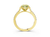 Yellow gold Fancy Yellow Princess  Diamond Pave Band with Floral Prong Setting_30