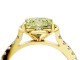 Yellow gold Fancy Yellow Princess  Diamond Pave Band with Floral Prong Setting_31