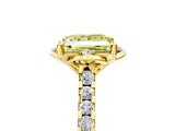 Yellow gold Fancy Yellow Princess  Diamond Pave Band with Floral Prong Setting_32