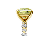 Yellow gold Fancy Yellow Princess  Diamond Prong Set Engagement Ring with Pave Band_5