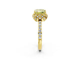 Yellow gold Fancy Yellow Princess  Diamond Solitaire Ring with Shared Prong Pavé Band_31