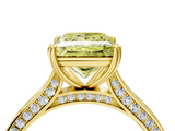 Yellow gold Fancy Yellow Princess  Diamond Solitaire with Pave Band and Six-Prong Setting_4