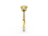 Yellow gold Fancy Yellow Princess  Diamond Three-Stone Pave Band with Four-Prong Setting_2