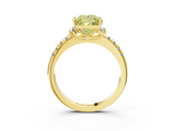 Yellow gold Fancy Yellow Princess  Diamond Three-Stone Pave Band with Four-Prong Setting_3
