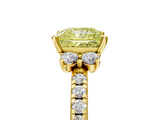Yellow gold Fancy Yellow Princess  Diamond Three-Stone Pave Band with Four-Prong Setting_5