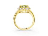 Yellow gold Fancy Yellow Princess  Halo Cluster Diamond Engagement Ring with Prong Setting and Polished Band_60