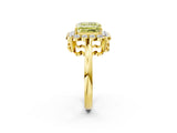Yellow gold Fancy Yellow Princess  Halo Cluster Diamond Engagement Ring with Solitaire Band and Prong Setting_31