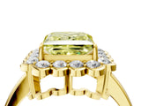 Yellow gold Fancy Yellow Princess  Halo Cluster Diamond Engagement Ring with Solitaire Band and Prong Setting_33