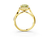 Yellow gold Fancy Yellow Princess  Halo Diamond Engagement Ring with Filigree Band and Four-Prong Setting_84