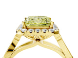 Yellow gold Fancy Yellow Princess  Halo Diamond Engagement Ring with Filigree Band and Four-Prong Setting_85