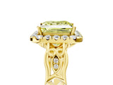 Yellow gold Fancy Yellow Princess  Halo Diamond Engagement Ring with Filigree Band and Four-Prong Setting_86
