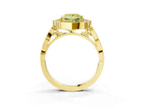 Yellow gold Fancy Yellow Princess  Halo Diamond Engagement Ring with Milgrain Band and Four-Prong Setting_20