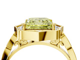 Yellow gold Fancy Yellow Princess  Halo Diamond Engagement Ring with Milgrain Band and Four-Prong Setting_21