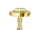 Yellow gold Fancy Yellow Princess  Halo Diamond Engagement Ring with Milgrain Band and Four-Prong Setting_22