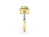 Yellow gold Fancy Yellow Princess  Halo Diamond Engagement Ring with Pavé Band and Four-Prong Setting_89