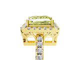 Yellow gold Fancy Yellow Princess  Halo Diamond Engagement Ring with Pavé Band and Four-Prong Setting_92