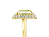 Yellow gold Fancy Yellow Princess  Halo Diamond Engagement Ring with Solitaire Band and Four-Prong Setting_5