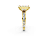 Yellow gold Fancy Yellow Princess  Halo Diamond Engagement Ring with Split Shank and Four-Prong Setting 2