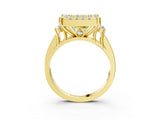 Yellow gold Fancy Yellow Princess  Halo Diamond Engagement Ring with Split Shank and Four-Prong Setting 3