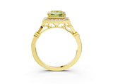 Yellow gold Fancy Yellow Princess  Halo Diamond Engagement Ring with Twisted Band and Four-Prong Setting 4