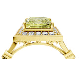 Yellow gold Fancy Yellow Princess  Halo Diamond Engagement Ring with Twisted Band and Four-Prong Setting 5
