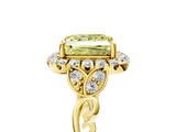 Yellow gold Fancy Yellow Princess  Halo Diamond Engagement Ring with Vintage-Inspired Band and Four-Prong Setting_8