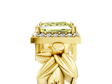 Yellow gold Fancy Yellow Princess  Halo Diamond Floral Band with Four-Prong Setting_40