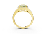 Yellow gold Fancy Yellow Princess  Halo Diamond Pavé Band Ring with Prong Setting_3
