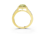 Yellow gold Fancy Yellow Princess  Halo Diamond Pavé Solitaire Ring_24
