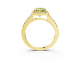 Yellow gold Fancy Yellow Princess  Halo Diamond Pavé Solitaire Ring_36